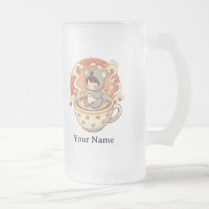 Aesthetic Clear Chibi Koala Glass Coffee Mug
