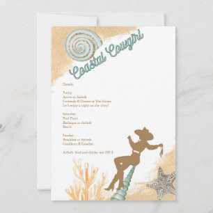 aesthetic coastal cowgirl bachelorette weekend invitation