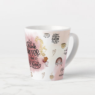 “Aesthetic Coffee Lover Illustration  Latte Mug