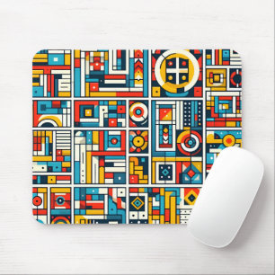 Aesthetic Colorful Geometric Pattern Mouse Mat