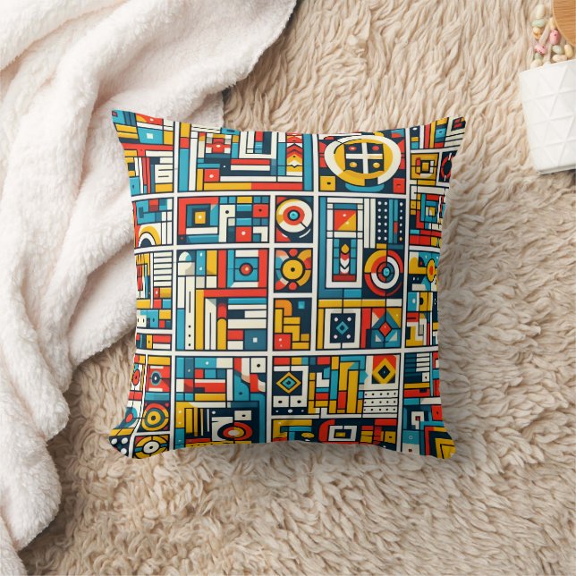 Aesthetic Colourful Geometric Pattern Cushion (Blanket)
