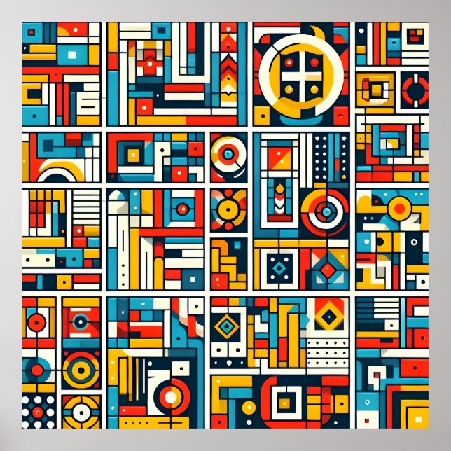 Aesthetic Colourful Geometric Pattern Poster (Front)