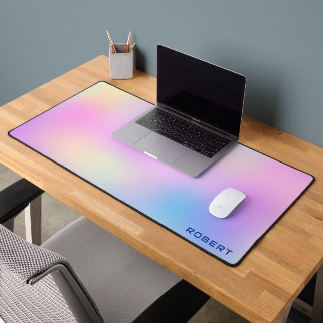 Aesthetic Colourful gradient iridescent background Desk Mat (Office 2)