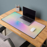 Aesthetic Colourful Positive Aura Gradient Desk Mat<br><div class="desc">This aesthetic horizon gradient spiritual Design is perfect for adding joy and positive energy to accessories,  dorm,  and room décor. A Beautiful Modern happy rainbow pastel colours aura gradient,  featuring a collection of pink,  purple,  blue,  yellow,  and green blending colours aura sensory art.</div>