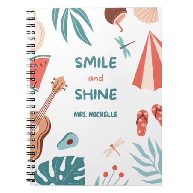 Aesthetic Colourful Quote Teacher Gift Notebook (Front)