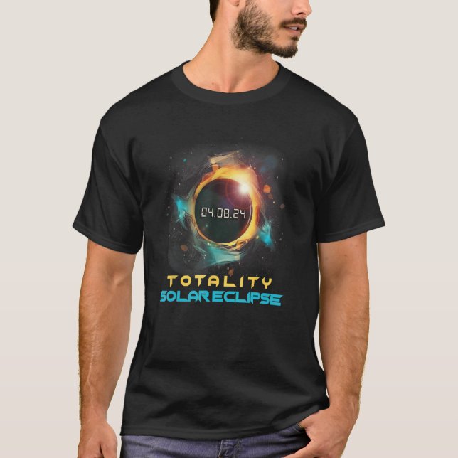 Aesthetic Colourful Total Solar Eclipse 2024 Total T-Shirt (Front)