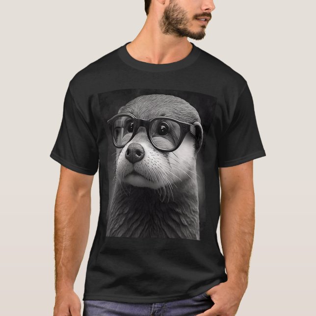 Aesthetic Cool Otter Head Cool Otter With Sunglass T-Shirt (Front)