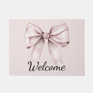Aesthetic coquette pink bow Personalised  Doormat