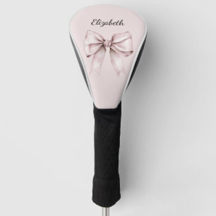 Aesthetic coquette pink bow Personalised Name  Golf Head Cover
