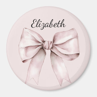 Aesthetic coquette pink bow Personalized Name Magnet
