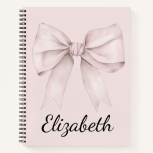 Aesthetic coquette pink bow Personalized Name Notebook