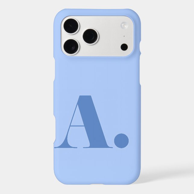 Aesthetic Cornflower Blue Minimalist Initial Lette (Back)