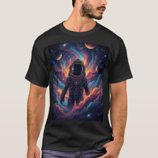 Aesthetic Cosmic Astronaut Nebula Space Graphic T- T-Shirt