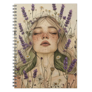 Aesthetic Cottagecore Girl Art Print Notebook