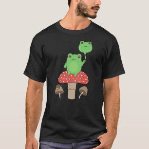 Aesthetic Cottagecore Mushroom Fungi Cute Frog Toa T-Shirt