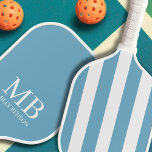 Aesthetic Country Club Blue Stripes Monogram Cute Pickleball Paddle<br><div class="desc">Introducing the epitome of elegance on the pickleball court – our Personalised Pink and White Striped Pickleball Paddle, a timeless creation that seamlessly blends the sophistication of old-money aesthetics with the thrill of pickleball. Crafted for those who appreciate the finer things in life, this paddle features a striking design of...</div>