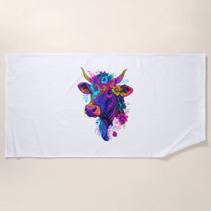 Aesthetic Cow Graphic Cute Cow Women Girls _1 Beach Towel