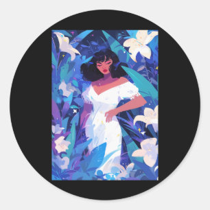 Aesthetic Cute Floral Girl Sticker