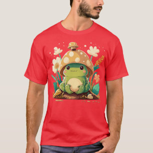 aesthetic cute frog on Mushroom T-Shirt