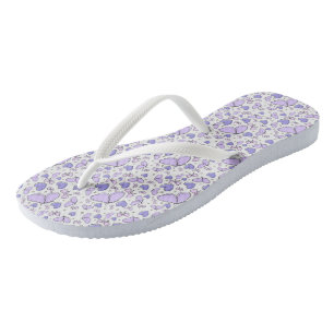 Aesthetic Cute Violet Butterfly  Flip Flops