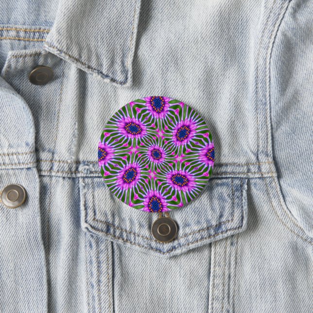Aesthetic Daisy Pattern 7.5 Cm Round Badge (In Situ)
