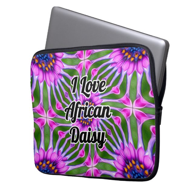 Aesthetic Daisy Pattern Laptop Sleeve (Front Left)
