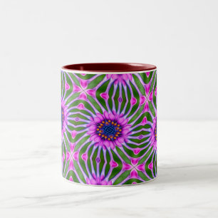 Aesthetic Daisy Pattern Two-Tone Coffee Mug
