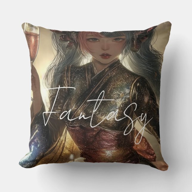 Aesthetic / Dark Fantasy Girl Cushion (Front)