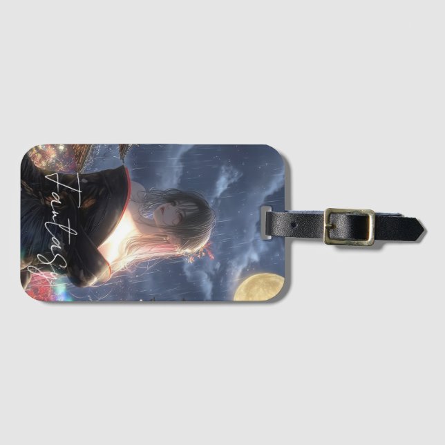 Aesthetic / Dark Fantasy Girl Luggage Tag (Front Horizontal)