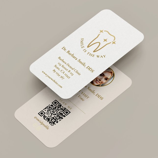 Aesthetic Dentist Dental Clinic Visit White Sand Business Card ( Aesthetic Dentist Dental Clinic Visit White Sand Business Card
)