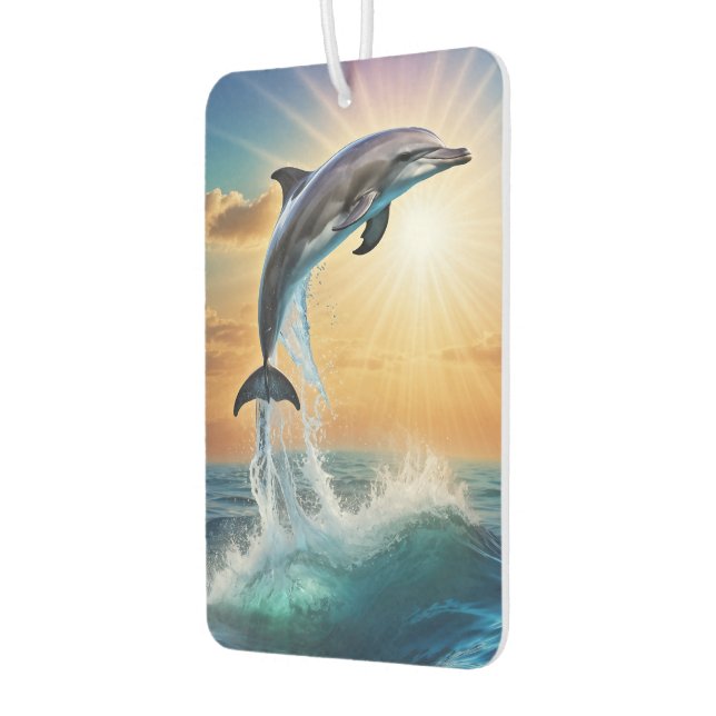 Aesthetic Dolphin Splash Ocean Dolphin Lover Car Air Freshener (Left)