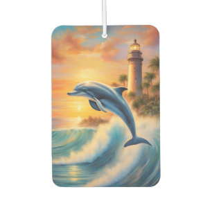 Aesthetic Dolphin Wave Lighthouse Dolphin Lover Car Air Freshener