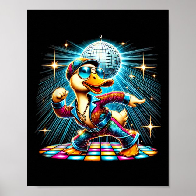 Aesthetic Duck Disco Dancer  Poster (Front)