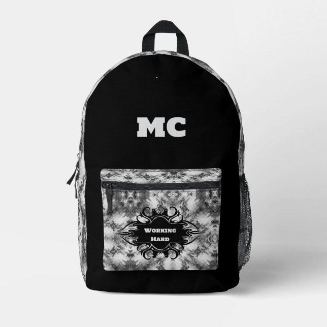 Aesthetic Elegant Abstract Ethnic Printed Backpack (Front)