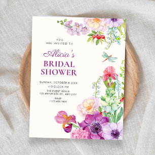 Aesthetic elegant floral art bridal shower invitation