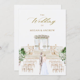 Aesthetic elegant wedding watercolor invitation