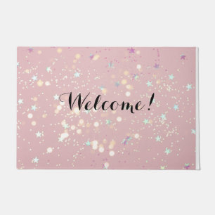 aesthetic ephemeral pink design doormat