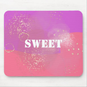 aesthetic ephemeral pink design mouse mat