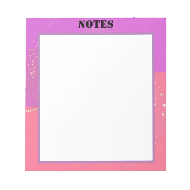 aesthetic ephemeral pink design notepad (Front)