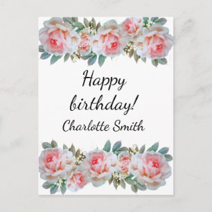 aesthetic ephemeral pink design postcard