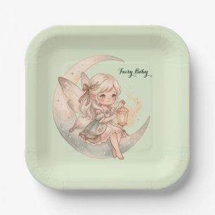 Aesthetic Fairy Baby Girl Paper Plate