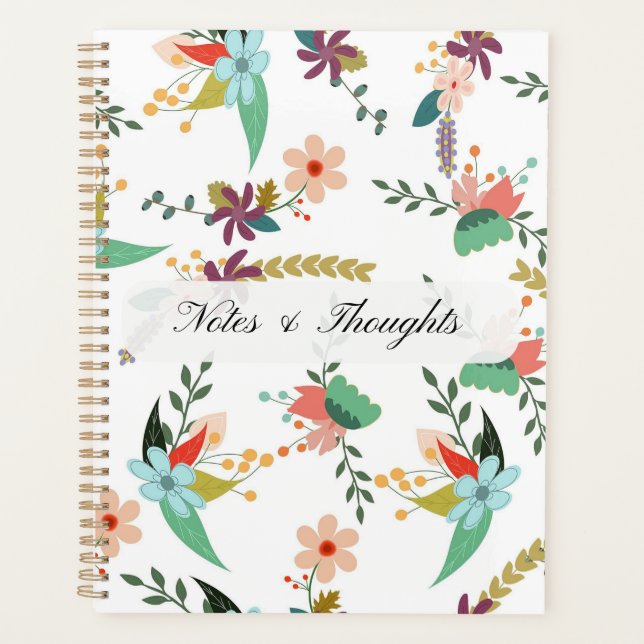 Aesthetic Fall Floral Pattern Custom Name Planner (Front)