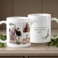Aesthetic Family of Four First Christmas Photo