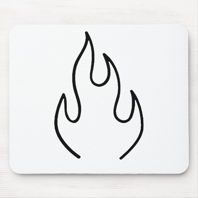 Aesthetic Flame Line Art Tattoo Mouse Mat (Front)