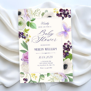 Aesthetic floral baby shower invitation