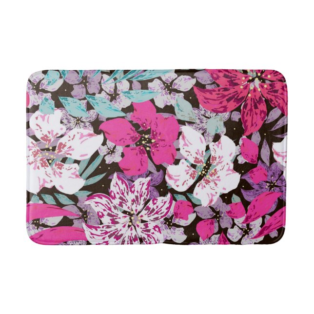 Aesthetic floral  bath mat (Front)