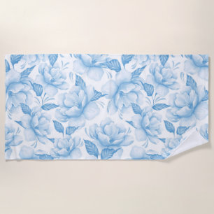 Aesthetic floral beach towel