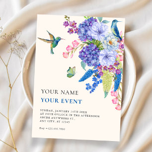 Aesthetic floral bird elegant invitation