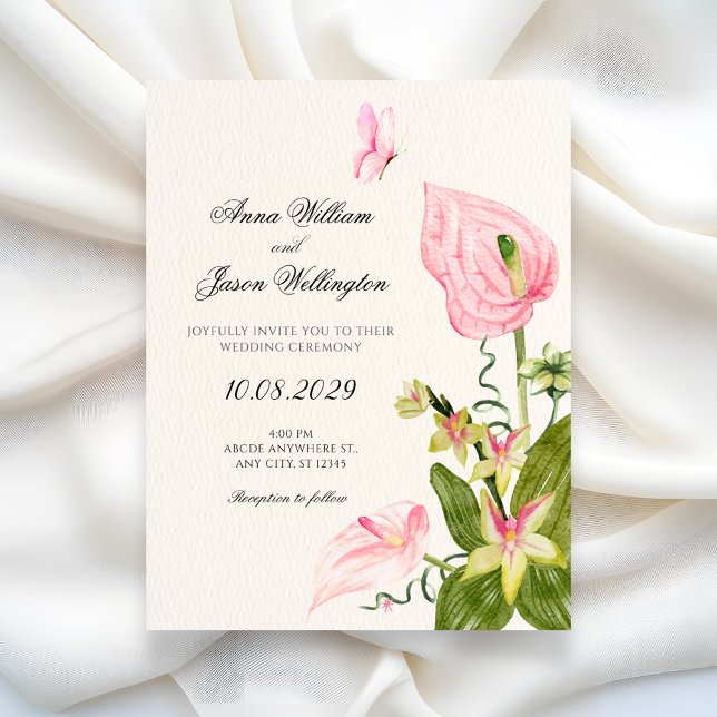 Aesthetic floral bloom wedding invitation (Creator Uploaded)