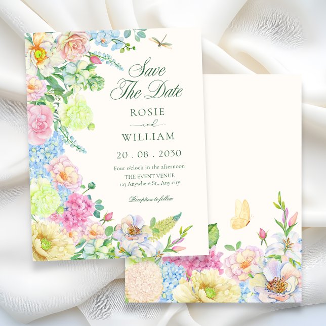 Aesthetic floral bloom wedding save the date (Creator Uploaded)